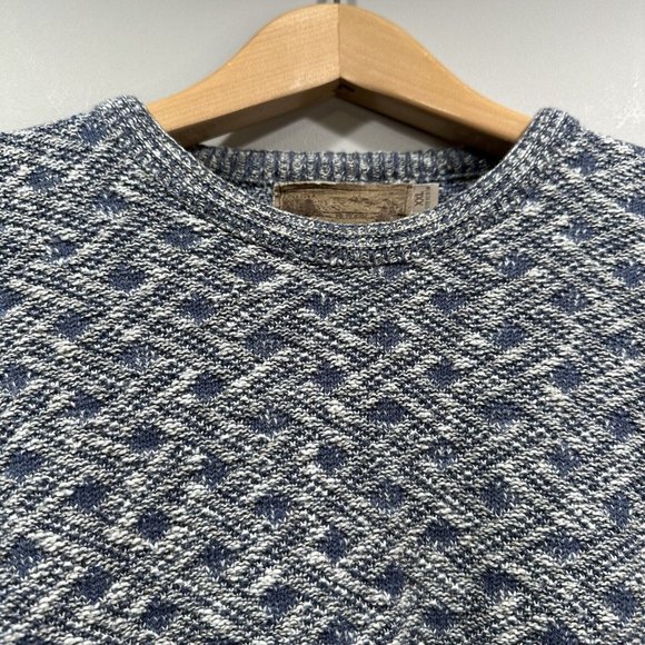 VTG SHENANDOAH Mens XXL Blue Gray Lattice Knit Cotton Blend Crew Neck Sweater US - Picture 5 of 12